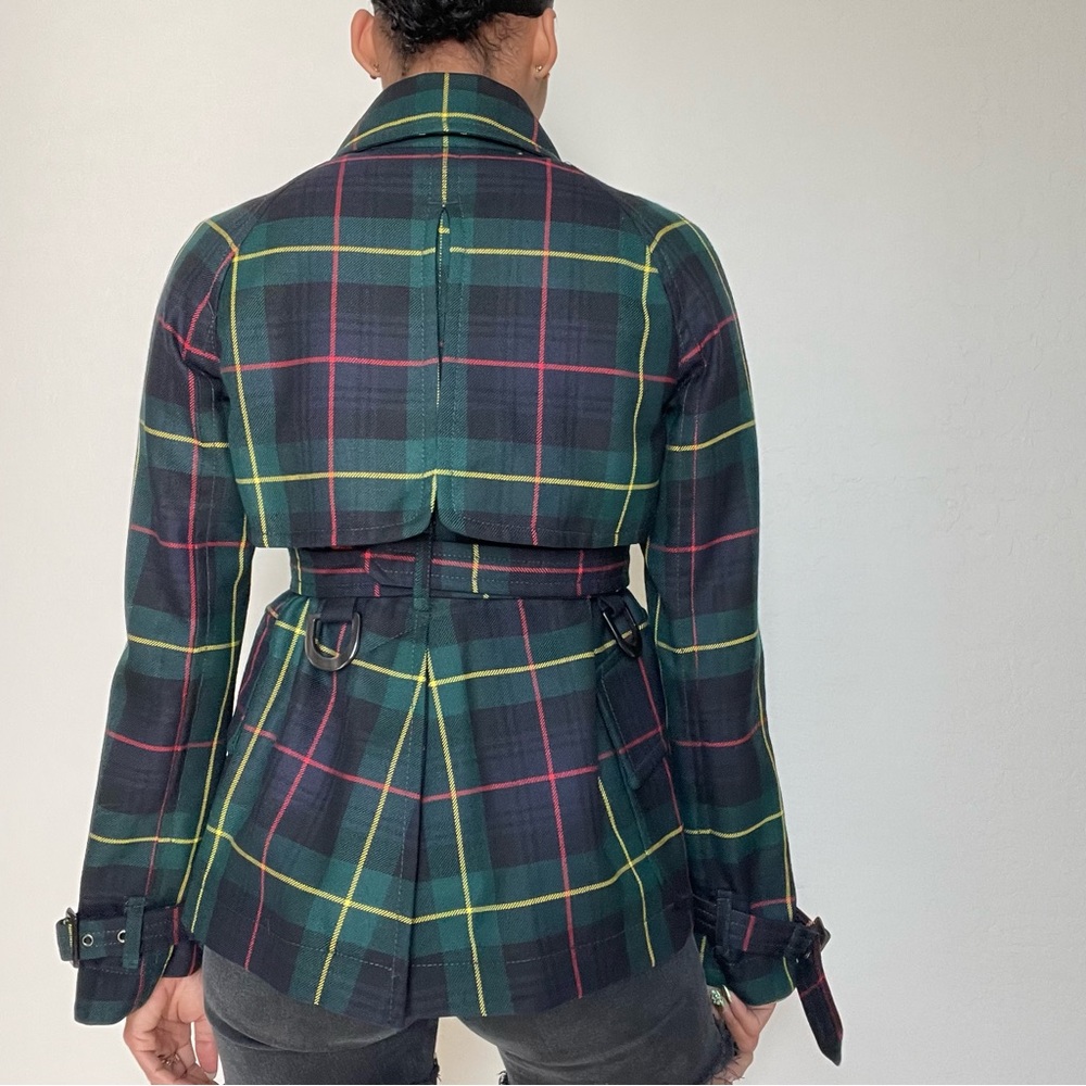 Dsquared2 Wool Tartan Short Trench Coat - Picture 6 of 16
